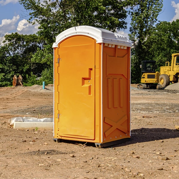 how often are the portable restrooms cleaned and serviced during a rental period in Sanborn